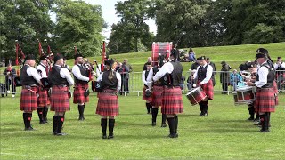 Coupar Angus Pipe Band competing in Grade 4A at 2024 British Pipe Band Championships in Forres [upl. by Gershon]