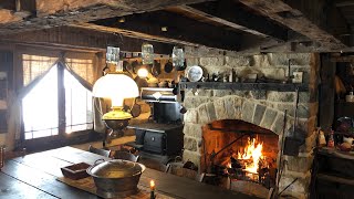 Constructing an authentic stone fireplace in the 1800s log cabin restoration￼ [upl. by Selby]