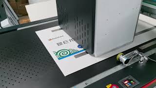 Singlepass digital printer uses Epson A3print head for color printing of corrugated cardboard [upl. by Aenel]