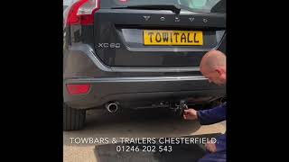 Demonstration of a Volvo XC60 fitted with a Tow Trust detachable towbar and 13 pin electrics [upl. by Inait]