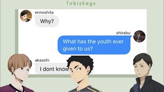 kardashian spoof  haikyuu texts ft akaashi ennoshita and shirabu [upl. by Enitsirc172]