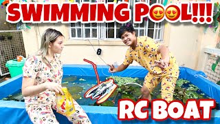 MAY SWIMMING POOL NA KAMI SA BAHAY RC BOAT LETS GO [upl. by Ahola]