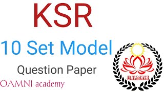 10 set KSR model Question Paper Departmental test classes [upl. by Ahsile]