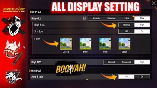 All Display Setting Free Fire  Pro Player Display Setting Free Fire  All Graphics Settings FF Max [upl. by Enoob]