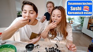 Sushi selber machen 🤤 Gimbap zusammen kochen Koreanisch essen  Mamiseelen [upl. by Affrica]