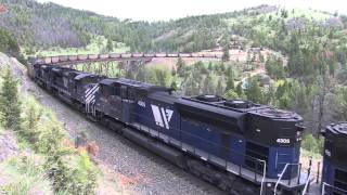 SD70MAC led coal train climbs Mullan Pass [upl. by Aw]