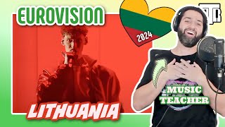 Lithuania Eurovision 2024 Reactionalysis  Music Teacher Analyses Luktelk Silvester Belt [upl. by Fesoj]