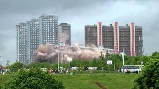 Red Road Flats demolition by explosives HD version [upl. by Neztnaj]