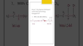 REACTION OF 1 BUTENE WITH KMnO4 AND HBr chemistry organicchemistry reactions [upl. by Ramin471]