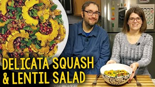 Recipe Delicata Squash amp Lentil Salad with Fall Spice Blend Vegan OilFree PlantBased [upl. by Antoinetta]