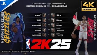 Memphis Grizzlies VS Chicago Bulls full game NBA 2K25 [upl. by Yojal]