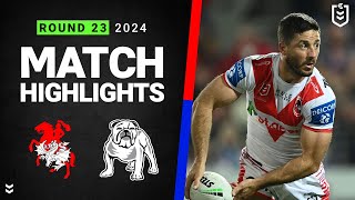 NRL 2024  Dragons v Bulldogs  Match Highlights [upl. by Nnaoj895]