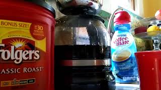 Fresh Pot Brew Folgers Classic Roast With Nestle French Vanilla By Coffee Maker [upl. by Letsyrc]