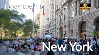 Walking NYC 4K  Downtown to Tribeca [upl. by Vincenz385]