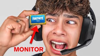 I Played Fortnite on Worlds SMALLEST Monitor [upl. by Ruenhcs803]