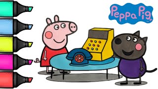 Peppa Pig Coloring Page  Coloring Videos for Kids coloring peppapig coloringtime [upl. by Tatum]