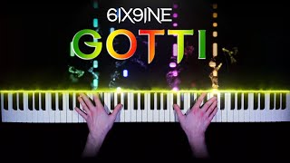 6ix9ine  GOTTI  sad piano version  tutorial  how to play [upl. by Hras]