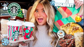 Trying Starbucks 2024 HOLIDAY Menu spoiler they SLAYED [upl. by Annissa]