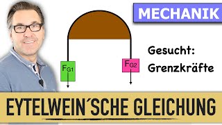 Grenzwerte von Seilkräften berechnen  Seilreibung  Eytelwein´sche Gleichung  Haftreibung [upl. by Hafinah878]