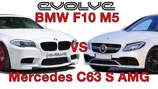 Evolve F10 M5 vs DMS Tuned Mercedes C63S AMG At Vmax200 [upl. by Rachael]