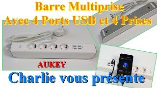 AUKEY Barre Multiprise Avec 4 Ports USB et 4 Prises Tianyue Dazzling [upl. by Hakvir]