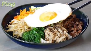 Bibimbap selber machenKoreanisches Essen für zuhauseAsiatisch kochenGesundes GerichtMahlzeit [upl. by Minor]