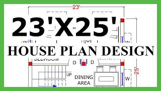 23X25 House Plans Design  575 Sq Ft House Design [upl. by Kalvin]