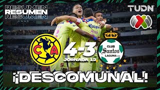 América 43 Santos  HIGHLIGHTS  AP2023J13  Liga Mx  TUDN [upl. by Ibib]