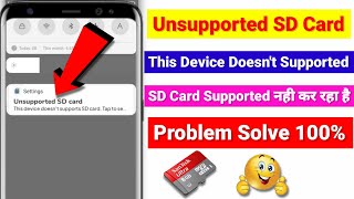 How to fix unsupported sd card problem  unsupported sd Card Unsupported SD Card Format Kaise Kare [upl. by Fiona]