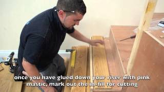 How to fit a wood floor on stairs using a nosing [upl. by Anomer]