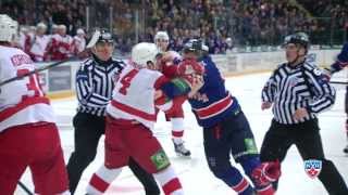 Бой КХЛ Макаров дерется Лера недовольна  KHL Fight Makarov fights Vityaz [upl. by Lua]