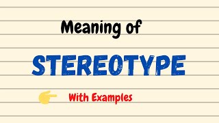 Meaning of Stereotype  English Vocabulary Words  Word Of The Day [upl. by Hanser]