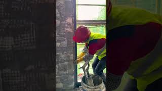 Cement mortar window frame joint filling good tools and methods can improve work efficiency [upl. by Rehprotsirhc327]