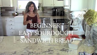 SUPER SIMPLE SOURDOUGH SANDWICH LOAF No Stretch No Fold Homemade Made EASY [upl. by Aliahkim]