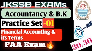 Top500 Mcqs on Accountancy 🔥 Target 3030  Practice set1  JKSSB Finance Accounts Assistant [upl. by Eatnwahs]