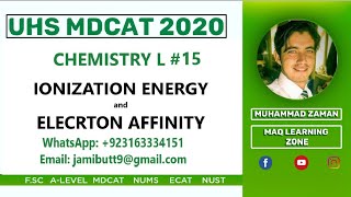 Ionization energy and electron affinity Chemistry mdcat uhs L15 [upl. by Turnbull]