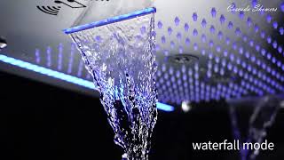 Cascada Luxury LED Shower Head  4 Modes  Bluetooth amp 64 Color Lights [upl. by Elttil]