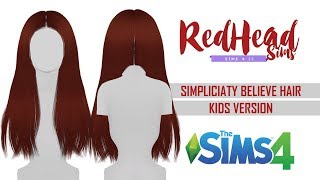 THE SIMS 4 CC  HAIR  SIMPLICIATY BELIEVE HAIR  KIDS VERSION [upl. by Calloway270]