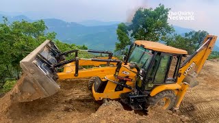 Building a Helipad on the Highest Hill Using a JCB Backhoe [upl. by Bowers]