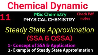 Steady State Approximation SSS amp QSSA mscchemistrynotes chemicalkinetic itschemistrytime [upl. by Skip]