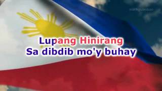 Lupang Hinirang  karaoke  singalong minusone [upl. by Eelahs]