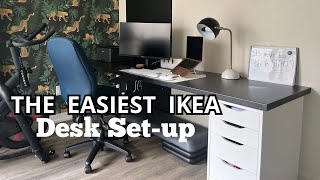 The EASIEST IKEA Desk setup ANYONE can do  Desk cord organization [upl. by Giess]