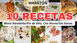 ✅10 RECETAS DE MENÚ NAVIDEÑOFIN DE AÑO ENSALADAS POSTRES PLATOS FUERTES Y ENTRADAS [upl. by Adnawaj]