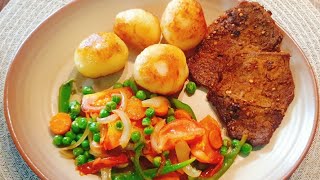 Beef Steak with Stir Fry Veggies  Steak amp Veg Stir  Fry with Desi Spices [upl. by Carri311]