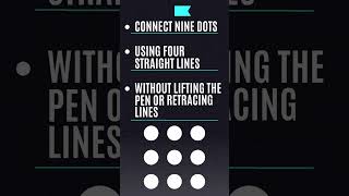 Connect 9 Dots with 4 Lines – No Pen Lift Puzzle Solution [upl. by Plossl2]