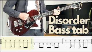 Disorder  Joy Division Bass tab cover [upl. by Nyletak737]