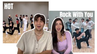 FIRST TIME REACTING TO SEVENTEEN DANCE PRACTICES HOT amp Rock With You [upl. by Nagear]