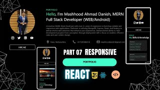 Part 07 Responsive Media Querry  React JS Portfolio Website 2024 [upl. by Ogaitnas]