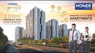 Spacious 3 35 amp 4 BHK Apartments for sale in Kukatpally HITEC City  Honer Signatis [upl. by Notak]