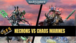 Chaos Space Marines vs Necrons Warhammer 40k Battle Report 10th [upl. by Ednalrym38]